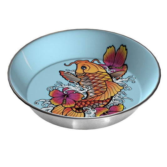 Koi Fish Stainless Pet Bowl